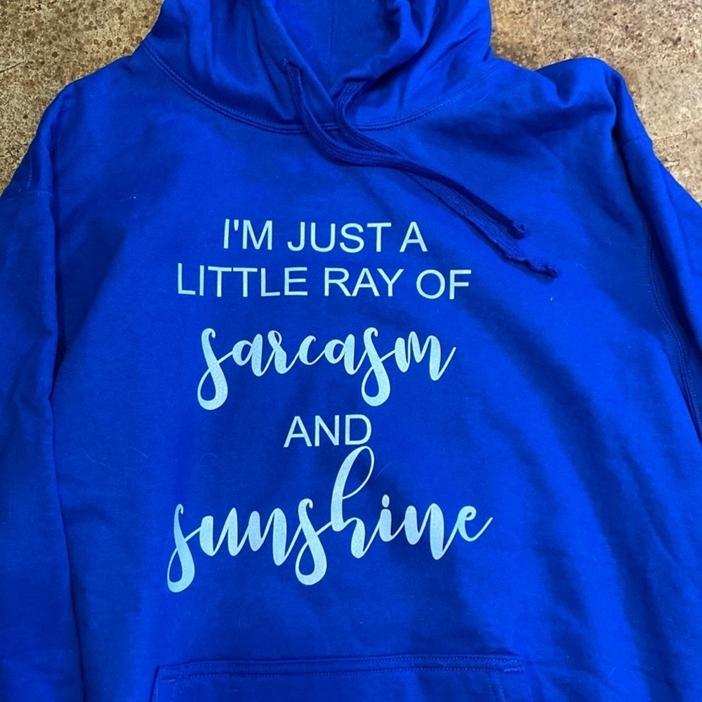 PORT & Company sarcasm and sunshine blue‎ hoodie jacket coat
